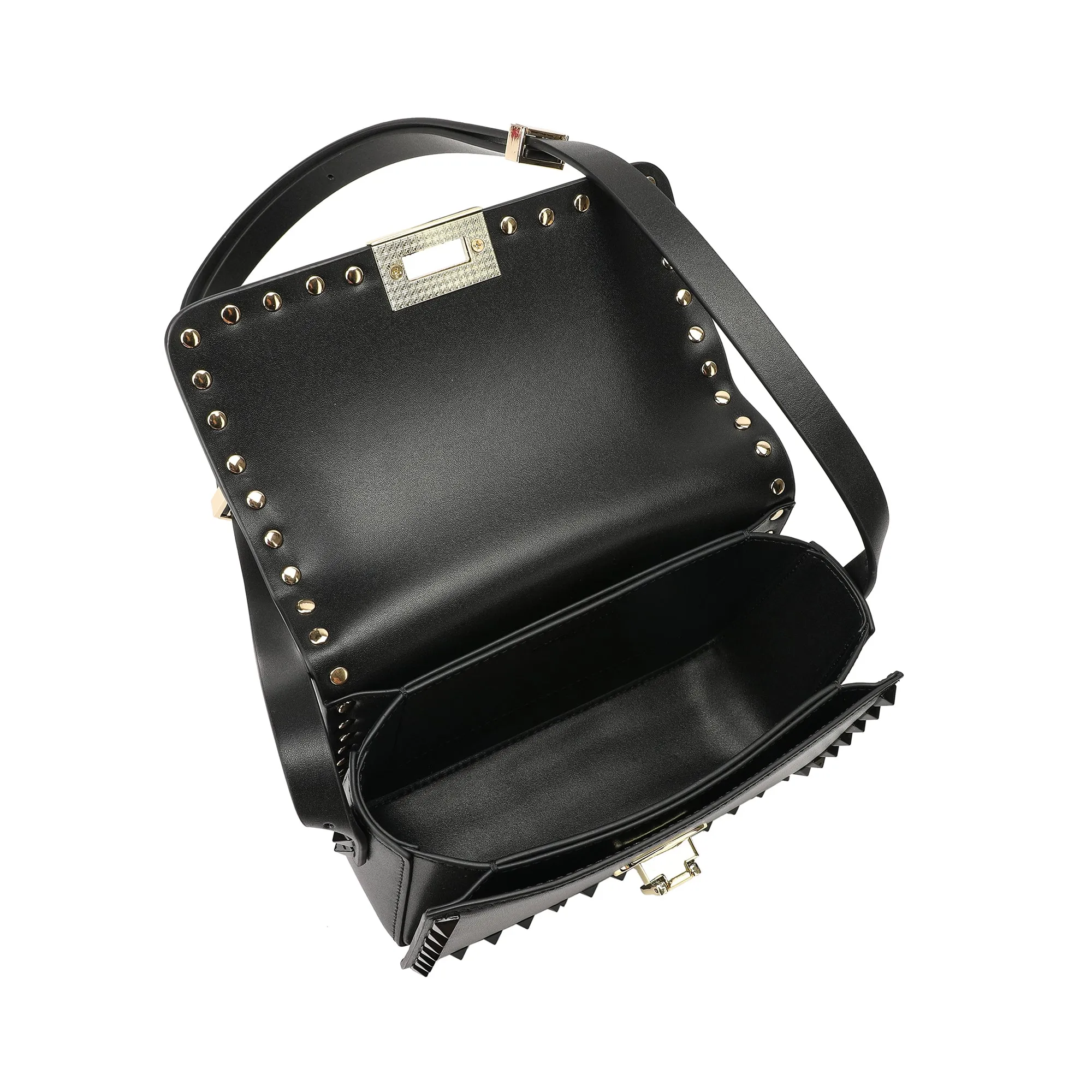 Tiffany & Fred Smooth Leather Studded Foldover Shoulder