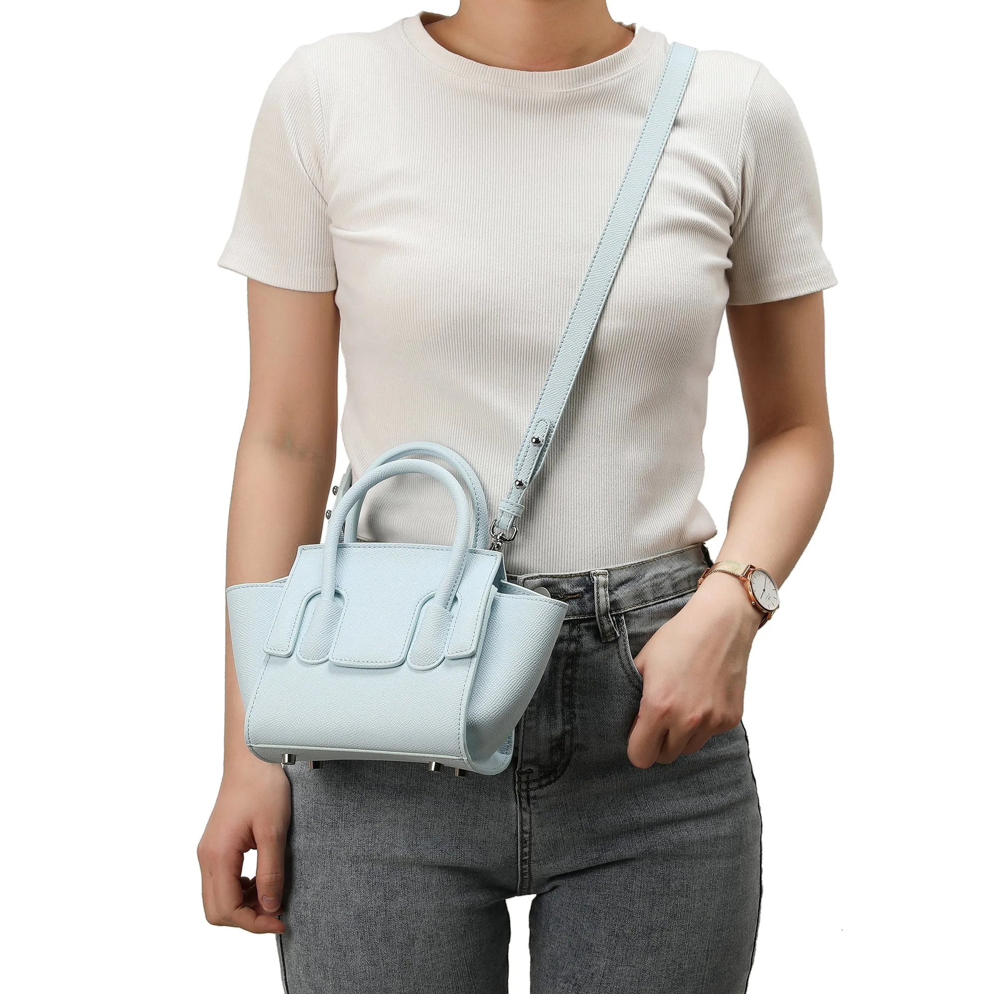 Tiffany & Fred Top-handle Full-grain Leather Bag