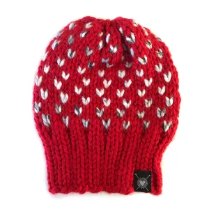 Tiny Hearts Slouchy Beanie in XOXO Slouch