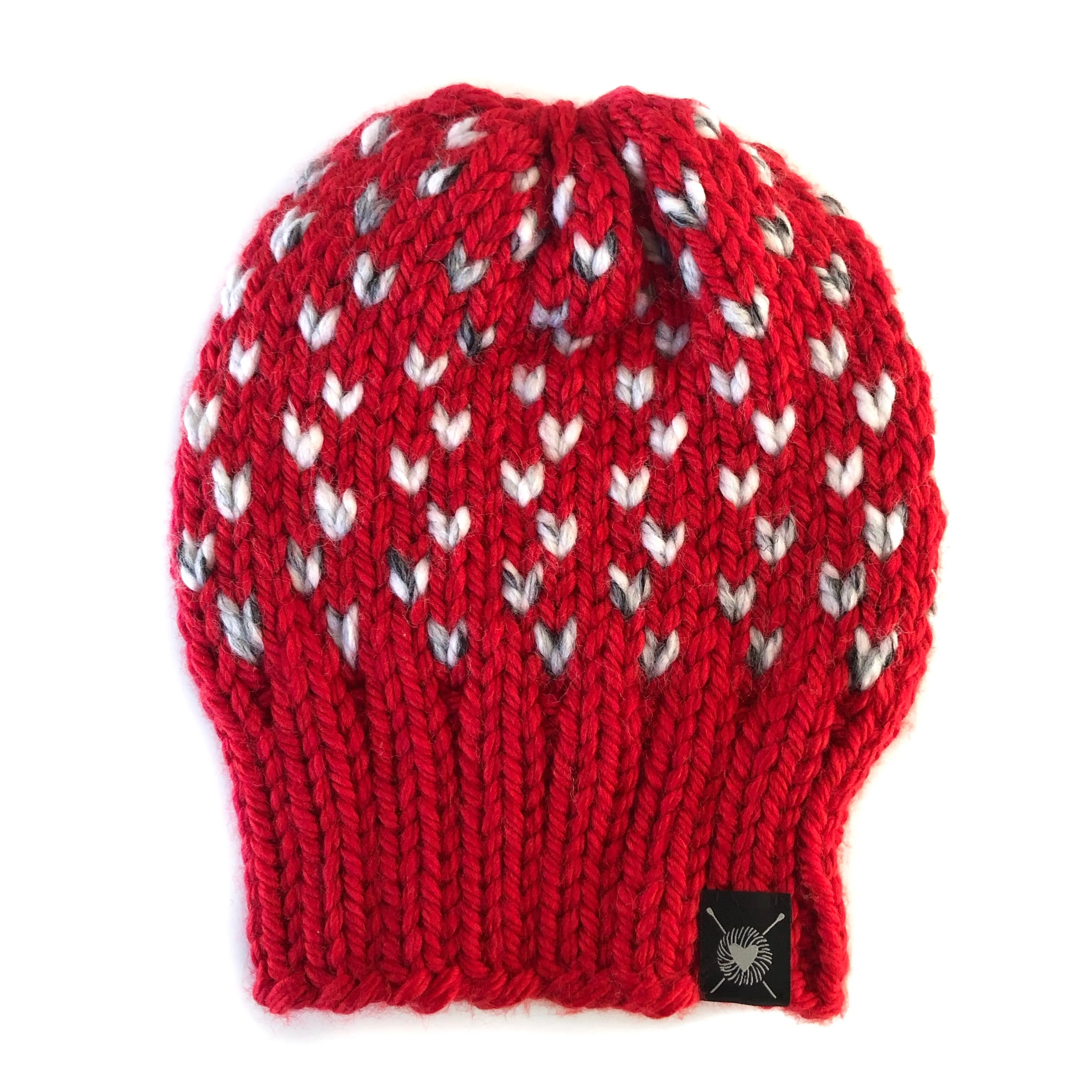Tiny Hearts Slouchy Beanie in XOXO Slouch