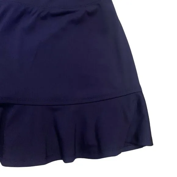 Tommy Bahama Active Navy Blue Ruffle Golf Skort Skirt Size Large Tennis Athletic