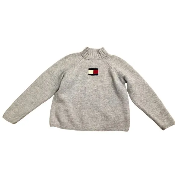 Tommy Hilfiger Vintage Chunky Pullover Wool Sweater, Gray XL