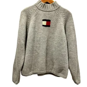 Tommy Hilfiger Vintage Chunky Pullover Wool Sweater, Gray XL