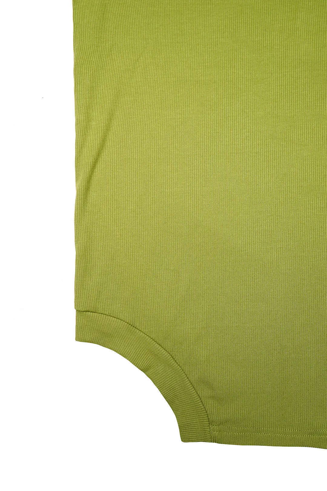 TorbaStudio Clathrus Olive Rib Knit Top