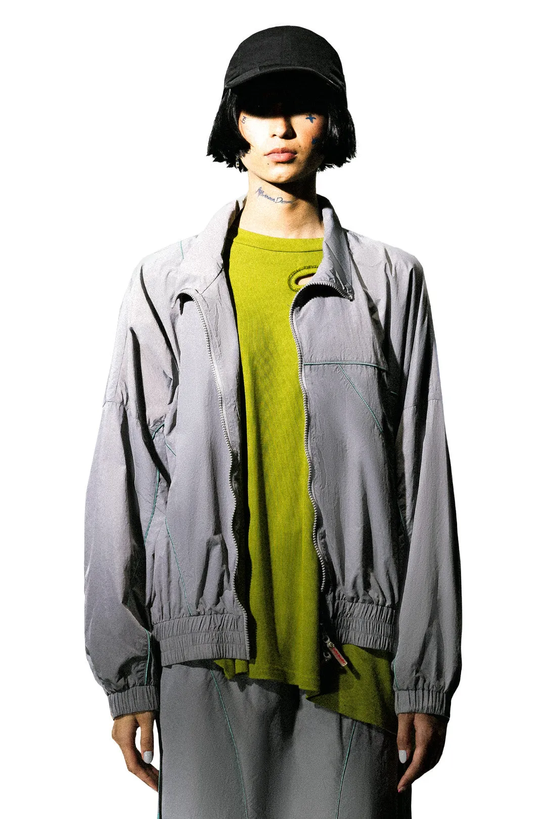 TorbaStudio Clathrus Olive Rib Knit Top