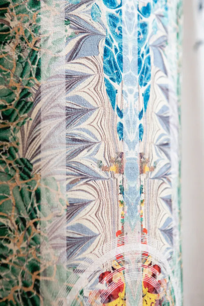 totem damask velvet fabric