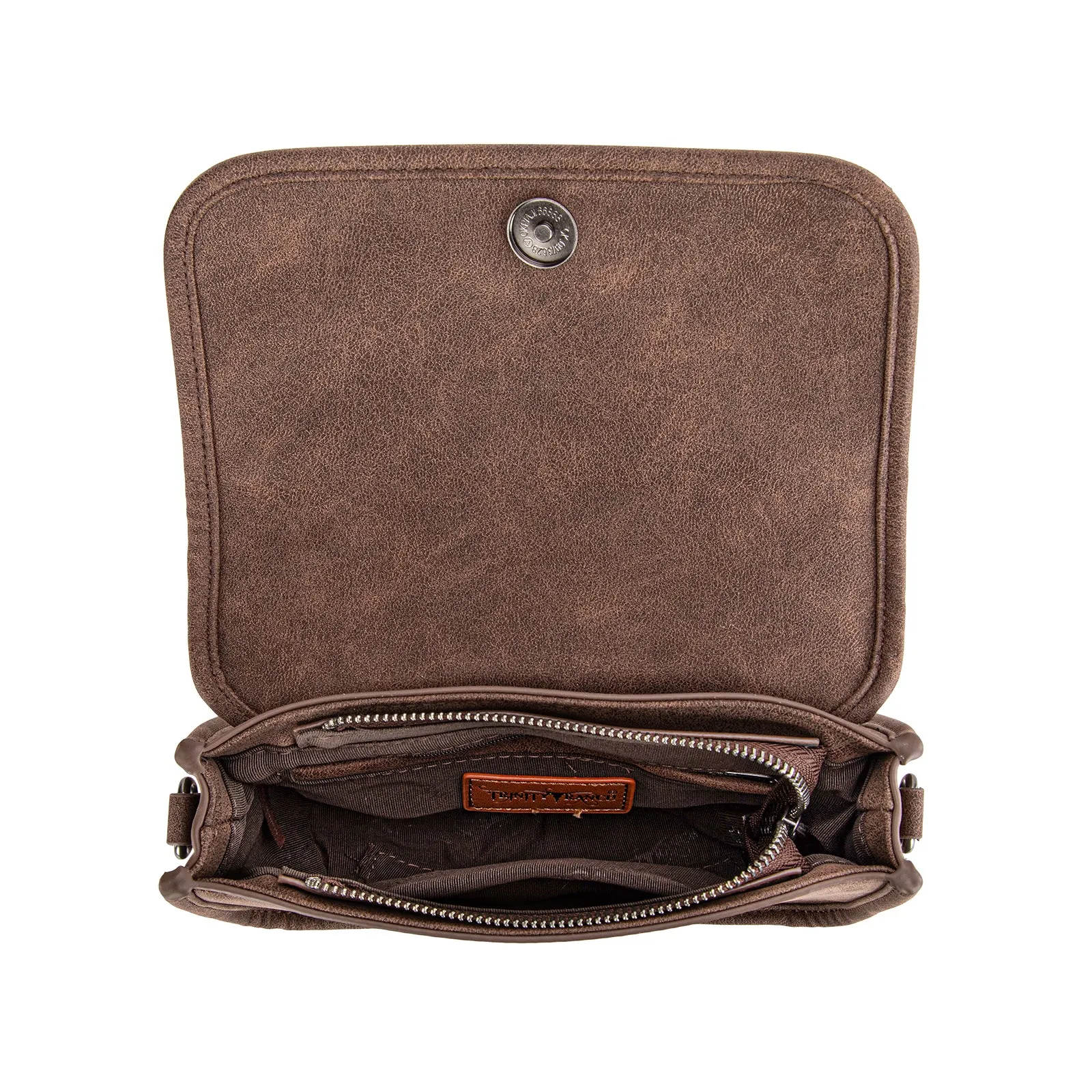 TR190-8367   Trinity Ranch Floral Aztec Tooled Crossbody
