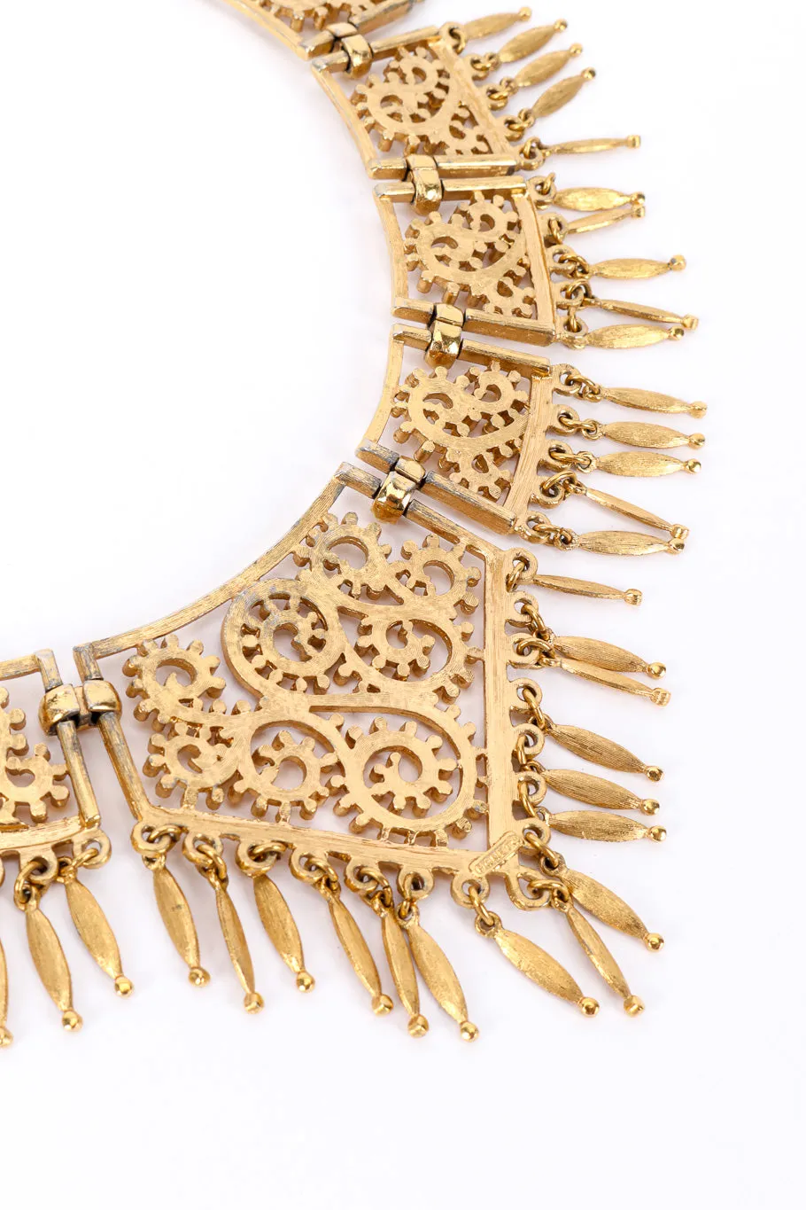 Trapezoid Swirl Link Collar Necklace
