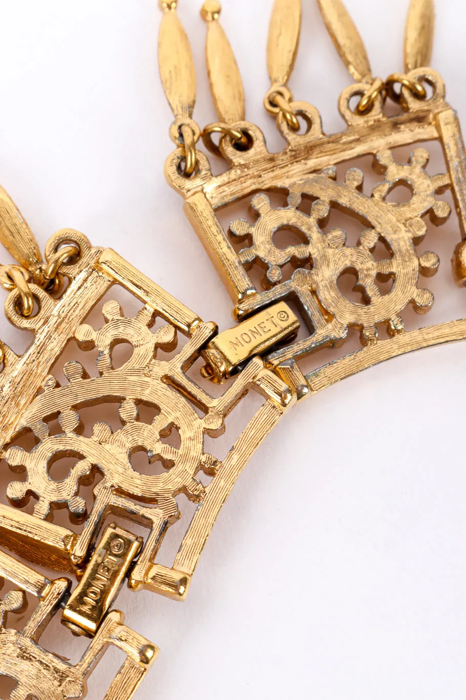 Trapezoid Swirl Link Collar Necklace