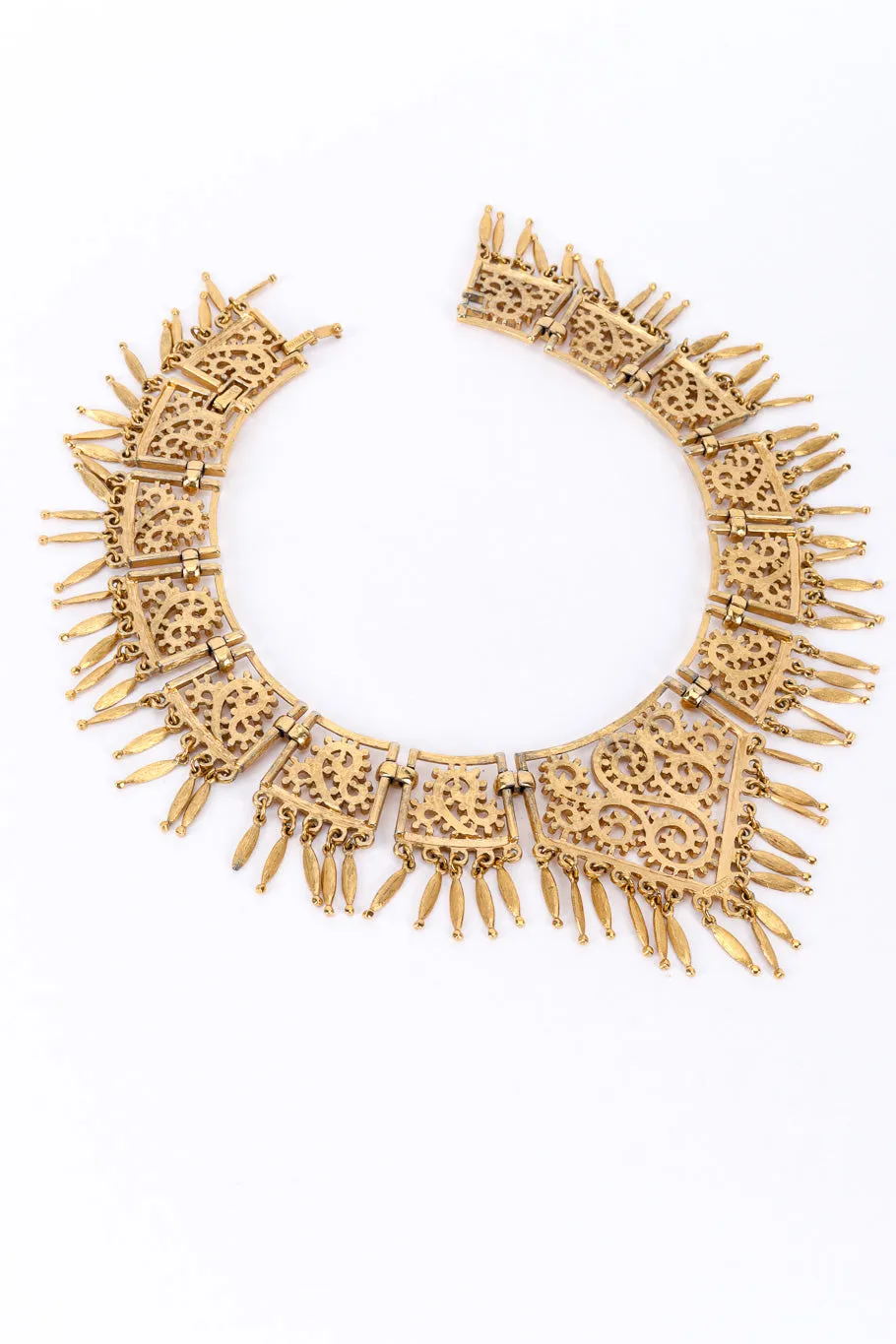Trapezoid Swirl Link Collar Necklace