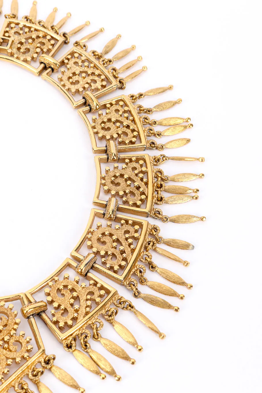 Trapezoid Swirl Link Collar Necklace