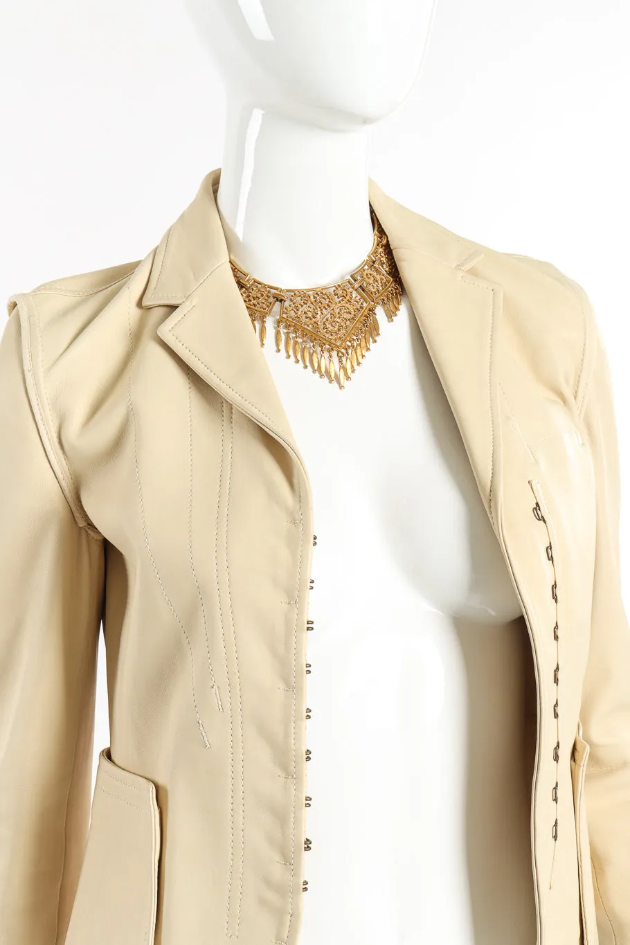 Trapezoid Swirl Link Collar Necklace