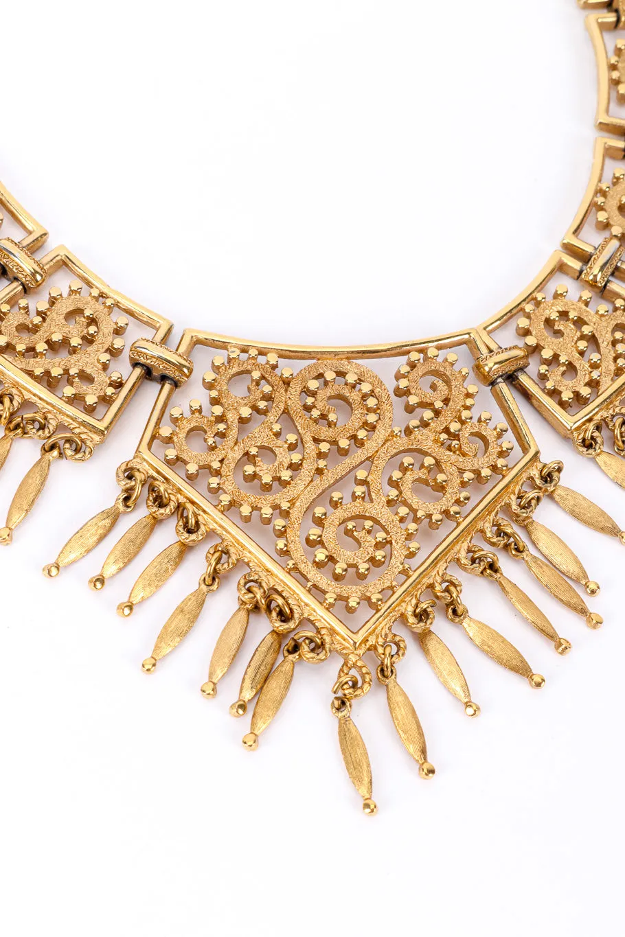 Trapezoid Swirl Link Collar Necklace