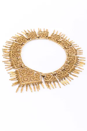 Trapezoid Swirl Link Collar Necklace