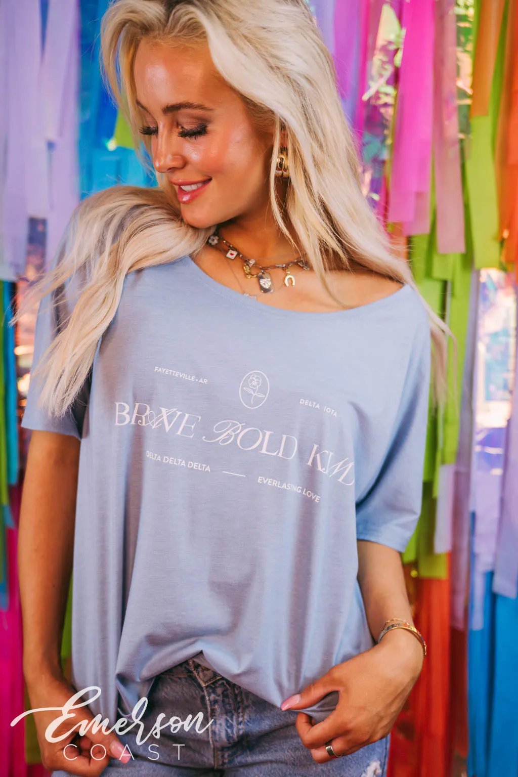 Tri Delta Brave Bold Kind Cloud Slouchy Tee