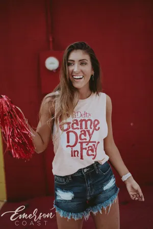 Tri Delta Game Day in Fay Tank