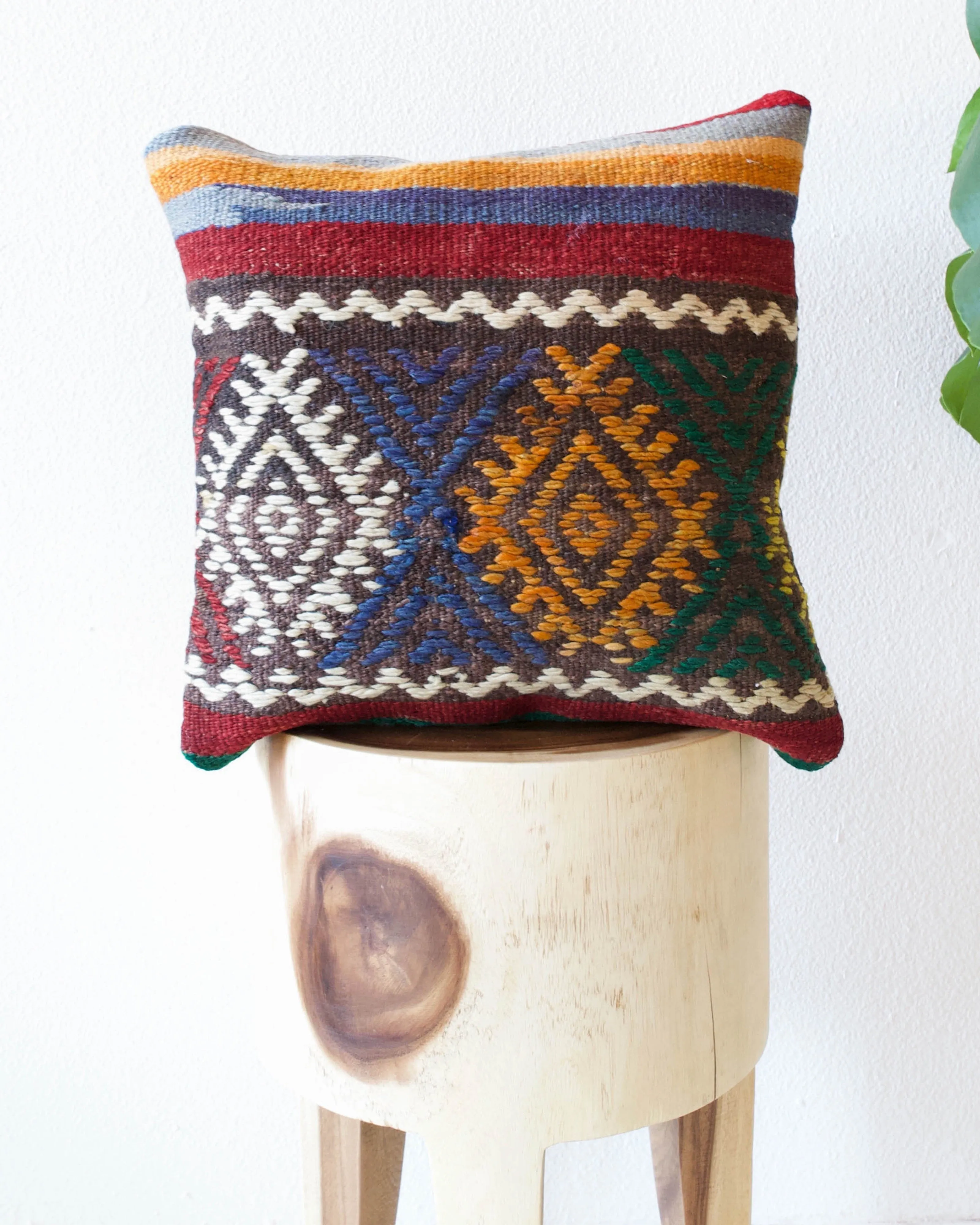 Turkish Kilim Pillow 16"x16"