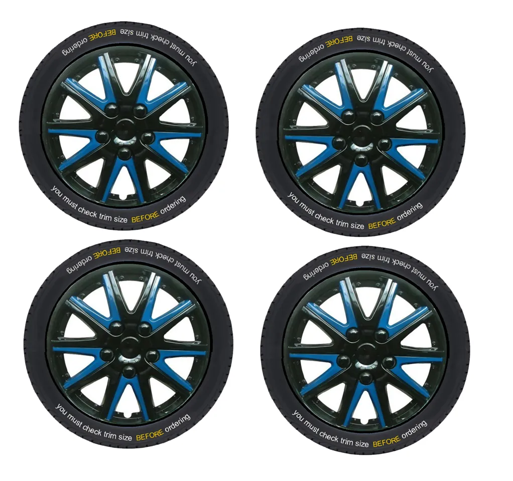 Vauxhall Corsa Black Blue Wheel Trims Covers (2000-2006)