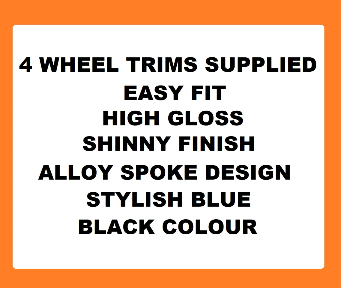 Vauxhall Corsa Black Blue Wheel Trims Covers (2000-2006)