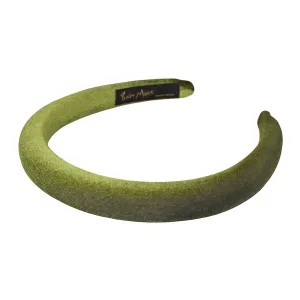 Velvet 1.5 cm Padded Olive Headband