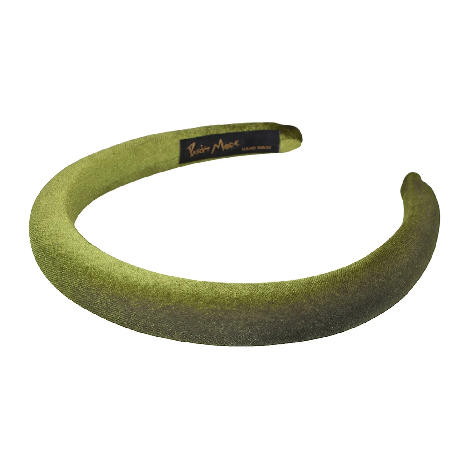Velvet 1.5 cm Padded Olive Headband