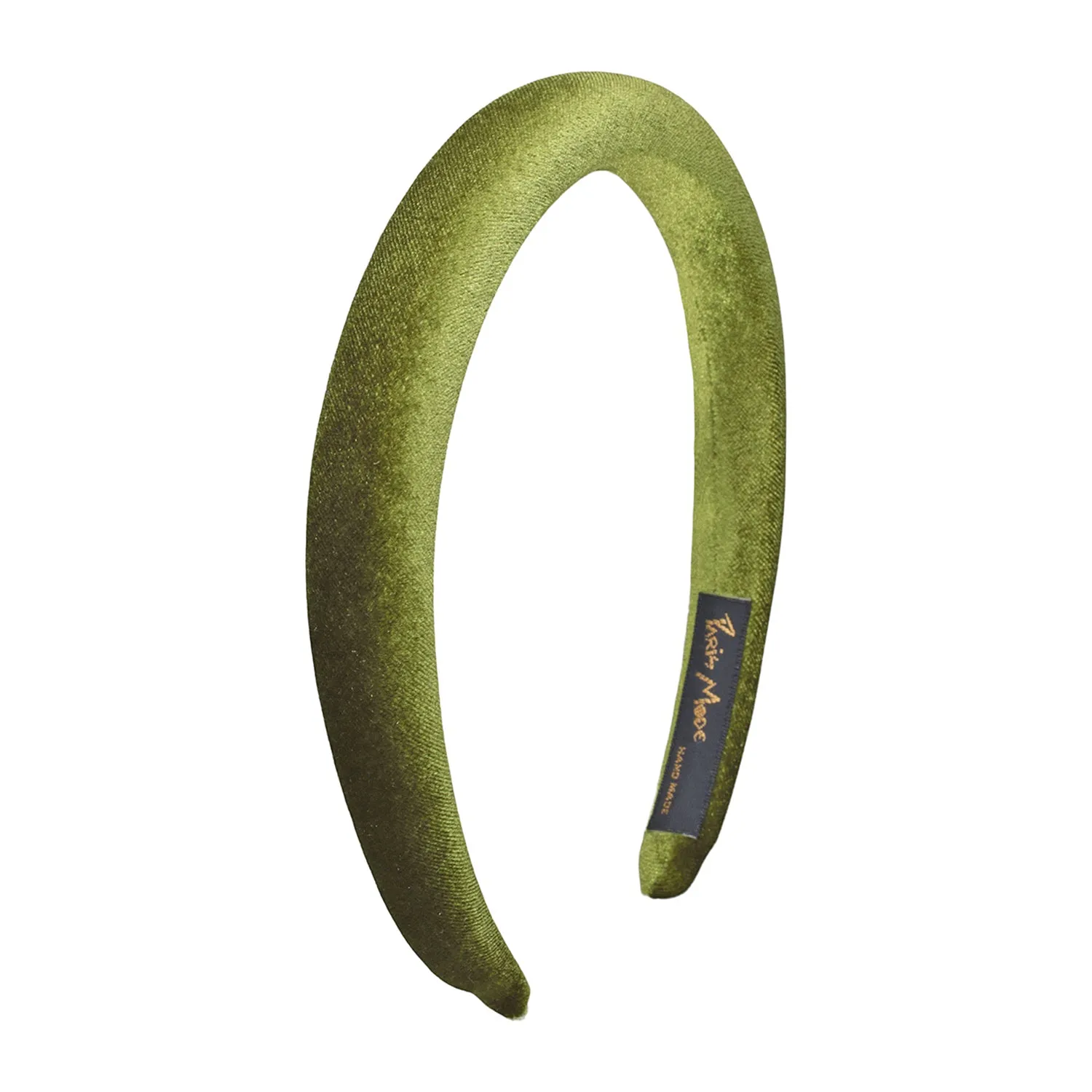 Velvet 1.5 cm Padded Olive Headband