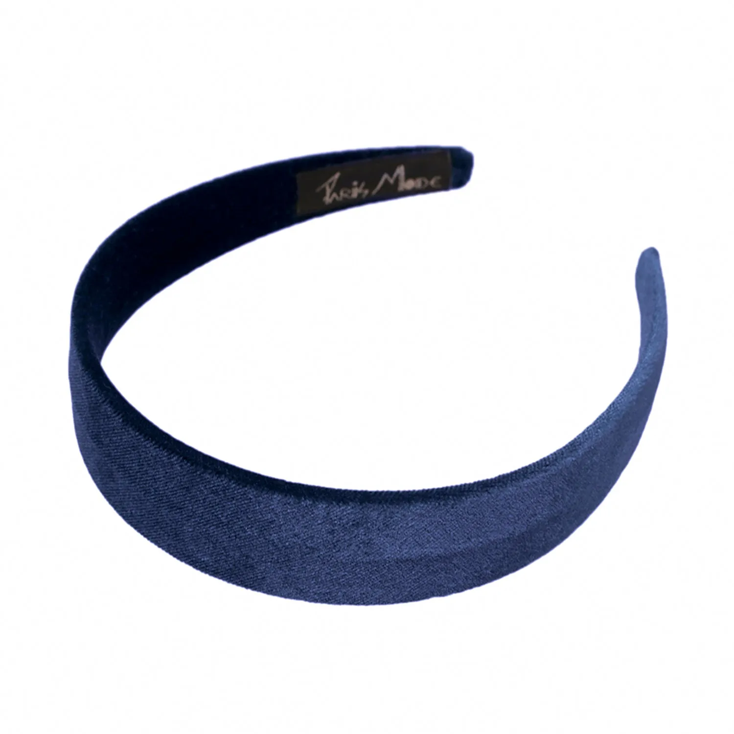 Velvet 3 cm Flat Navy Headband