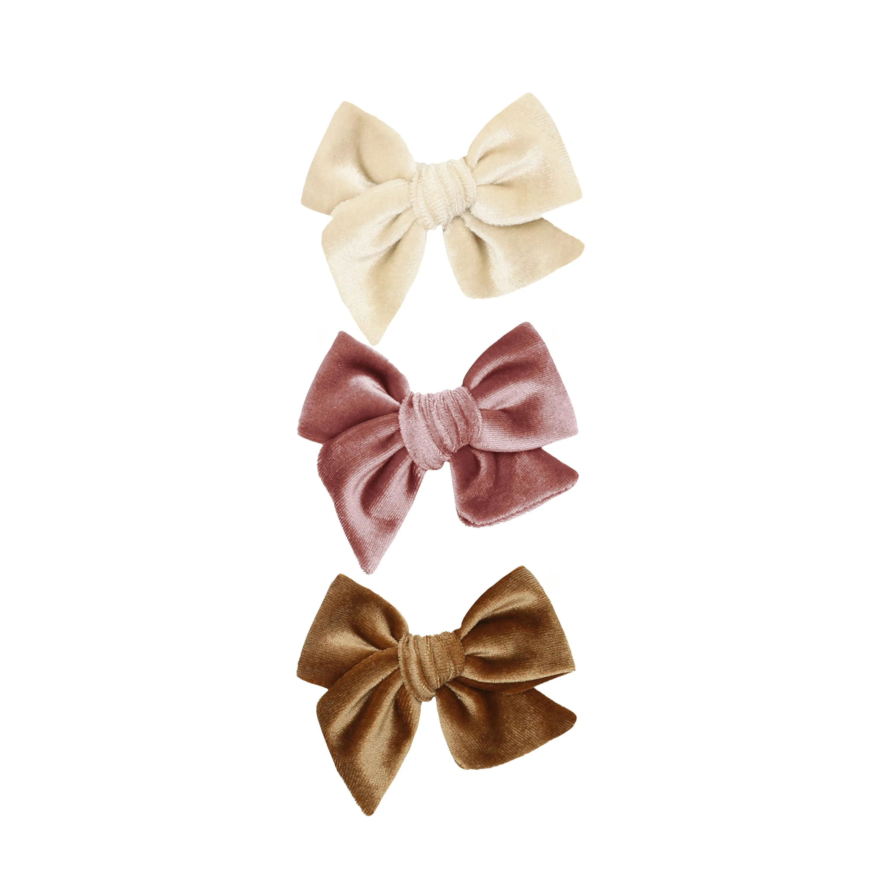 Velvet Bow 3 Pack: Rose Clips