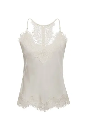 Velvet Cropped Lace Cami Dove