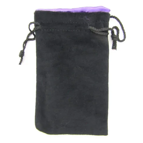 Velvet Dice Bag Black Purple 8inch