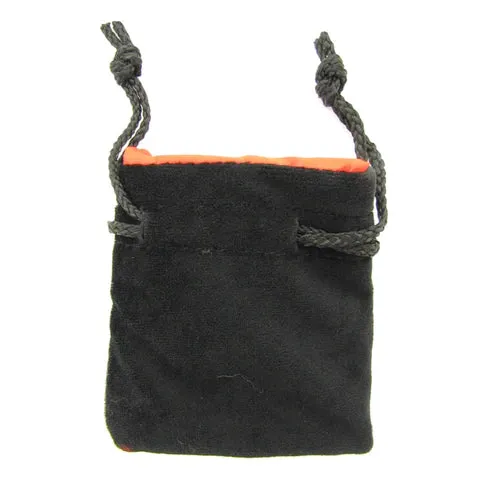 Velvet Dice Bag Black Red 4inch