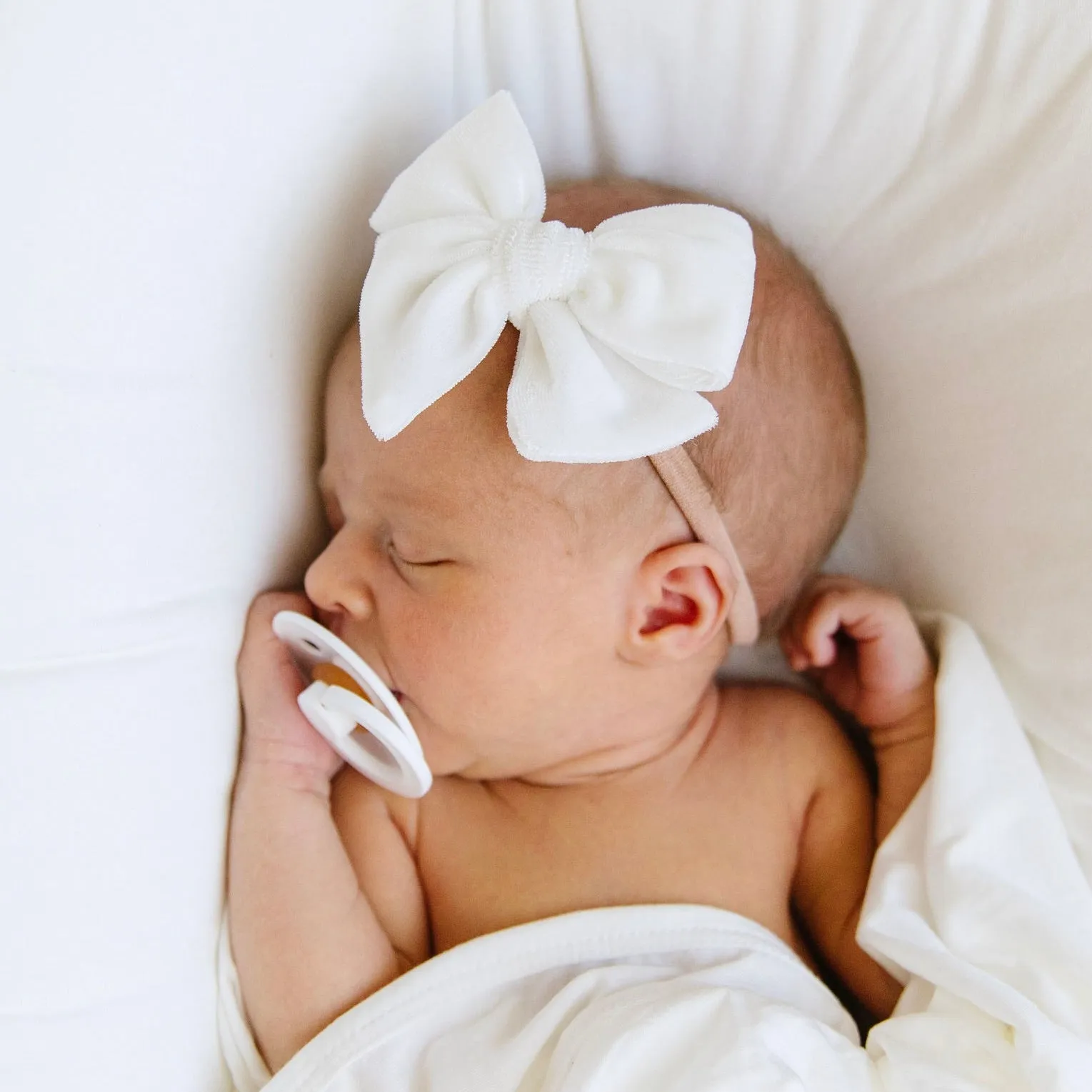 Velvet - Ivory Bow Headband