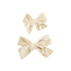 Velvet - Latte Bow Clip