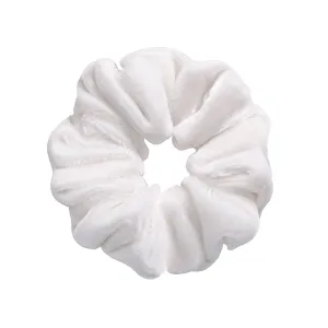 Velvet Medium White Scrunchie