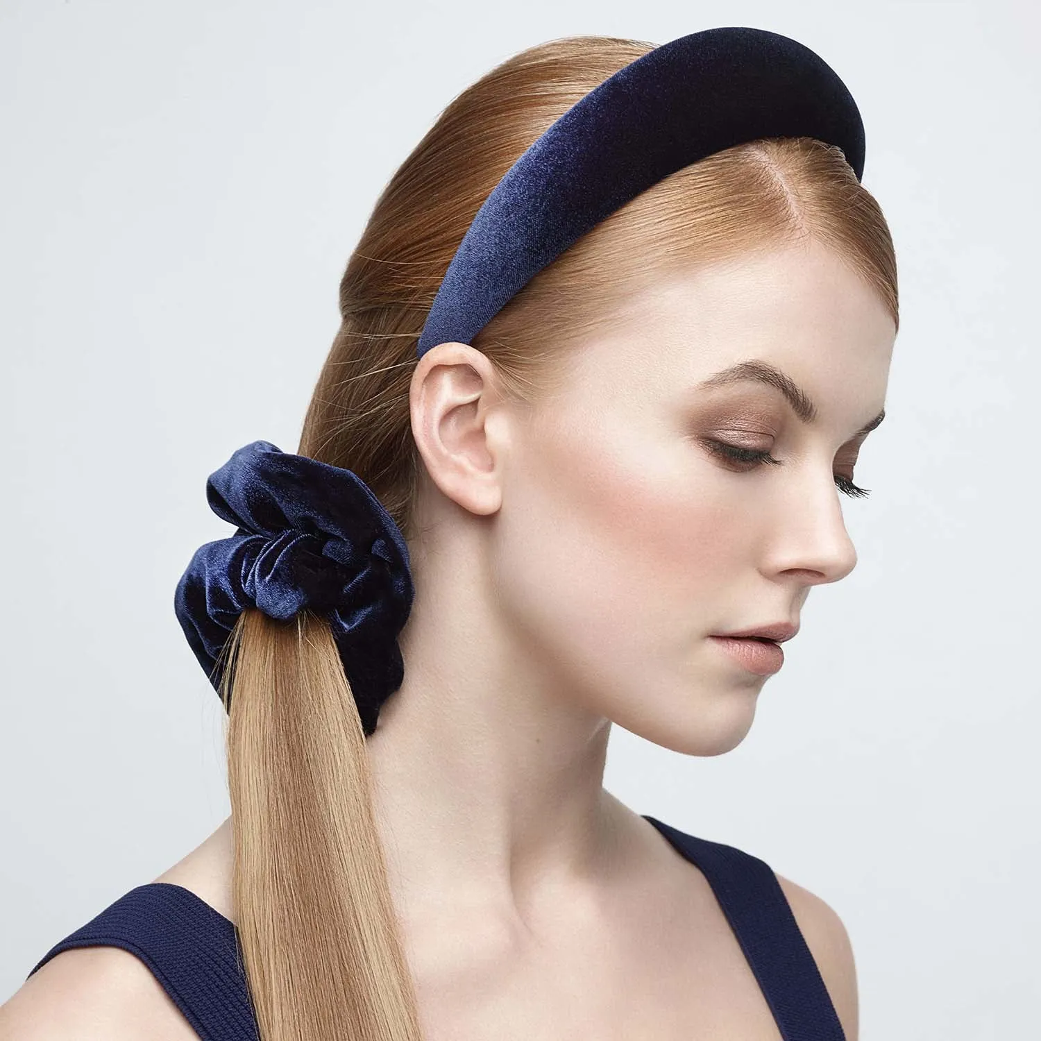 Velvet Medium White Scrunchie