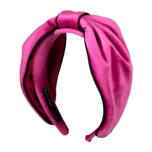 Velvet Piping Fuchsia Headband