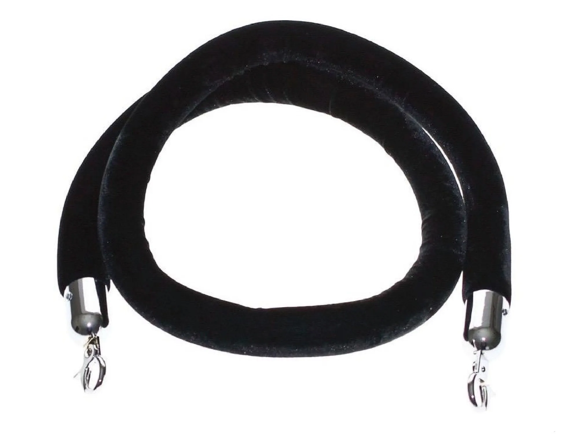 VELVET ROPE w/ CHROME CLASP - BLACK | 6FT