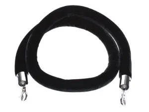 VELVET ROPE w/ CHROME CLASP - BLACK | 6FT