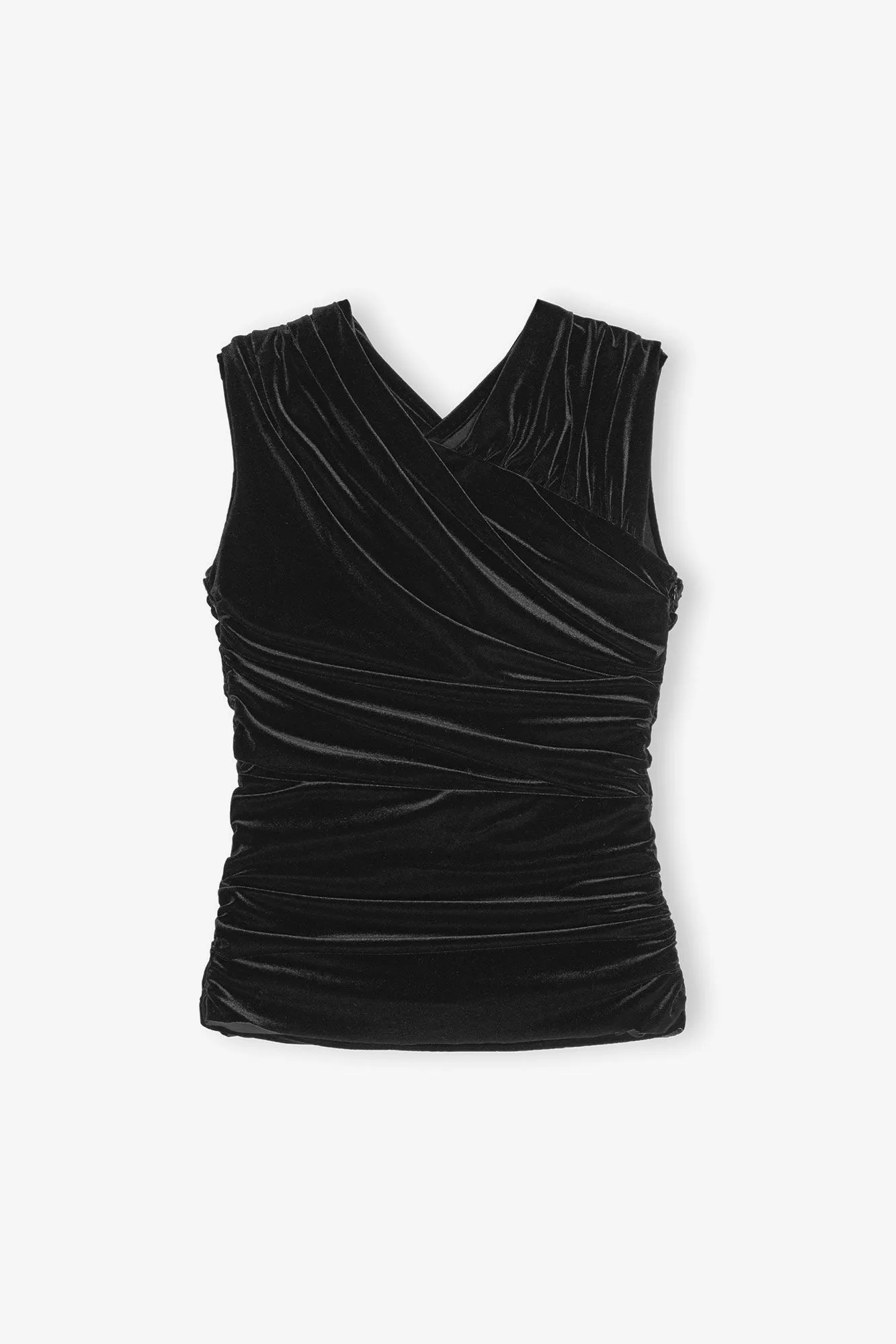 Velvet Ruched Top | Black