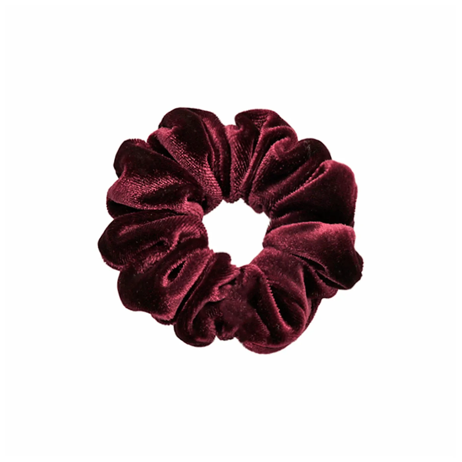 Velvet Small Burgundy Scrunchie