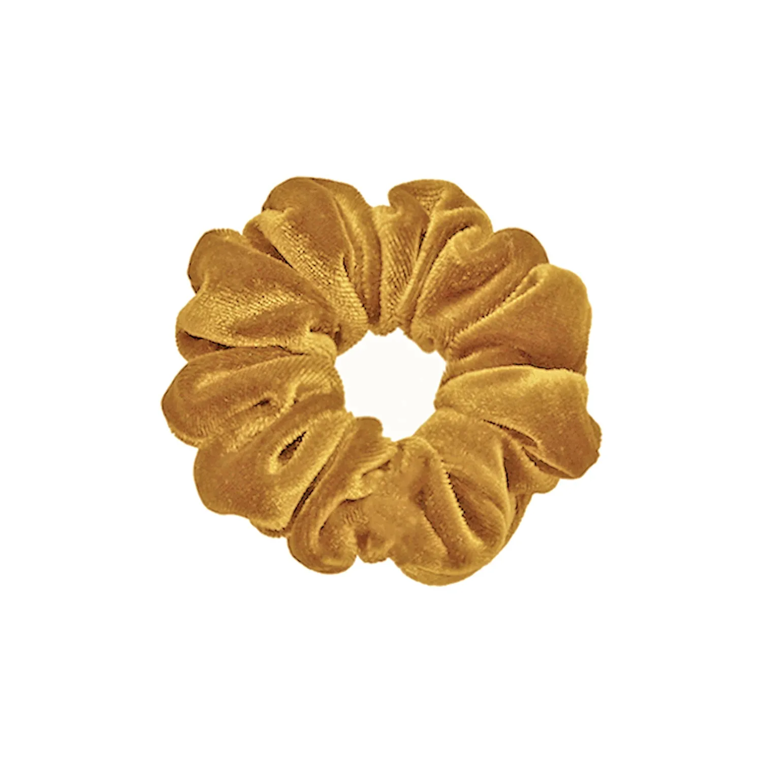 Velvet Small Mustard Scrunchie