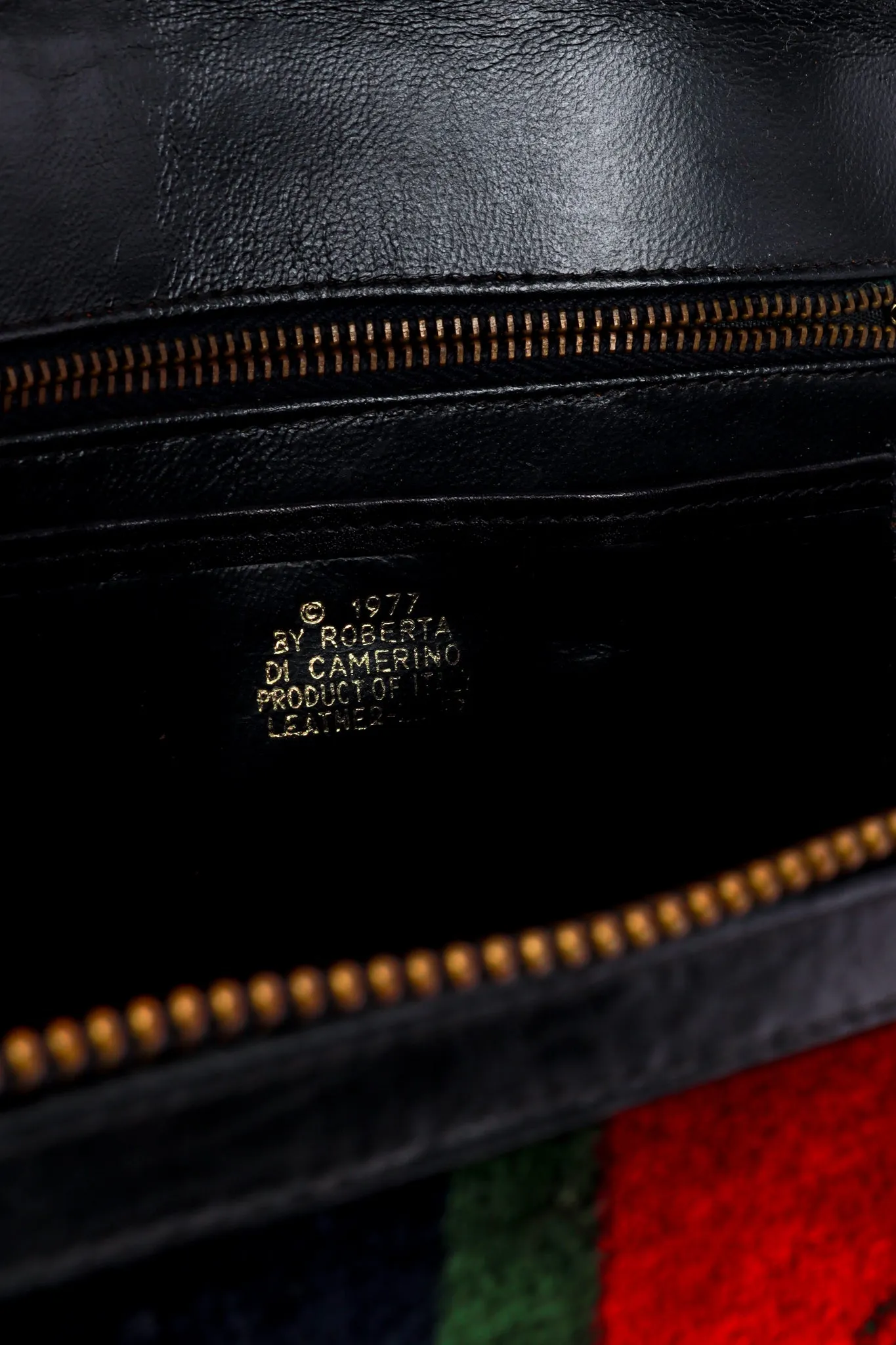Velvet Stripe Zip-Around Handbag