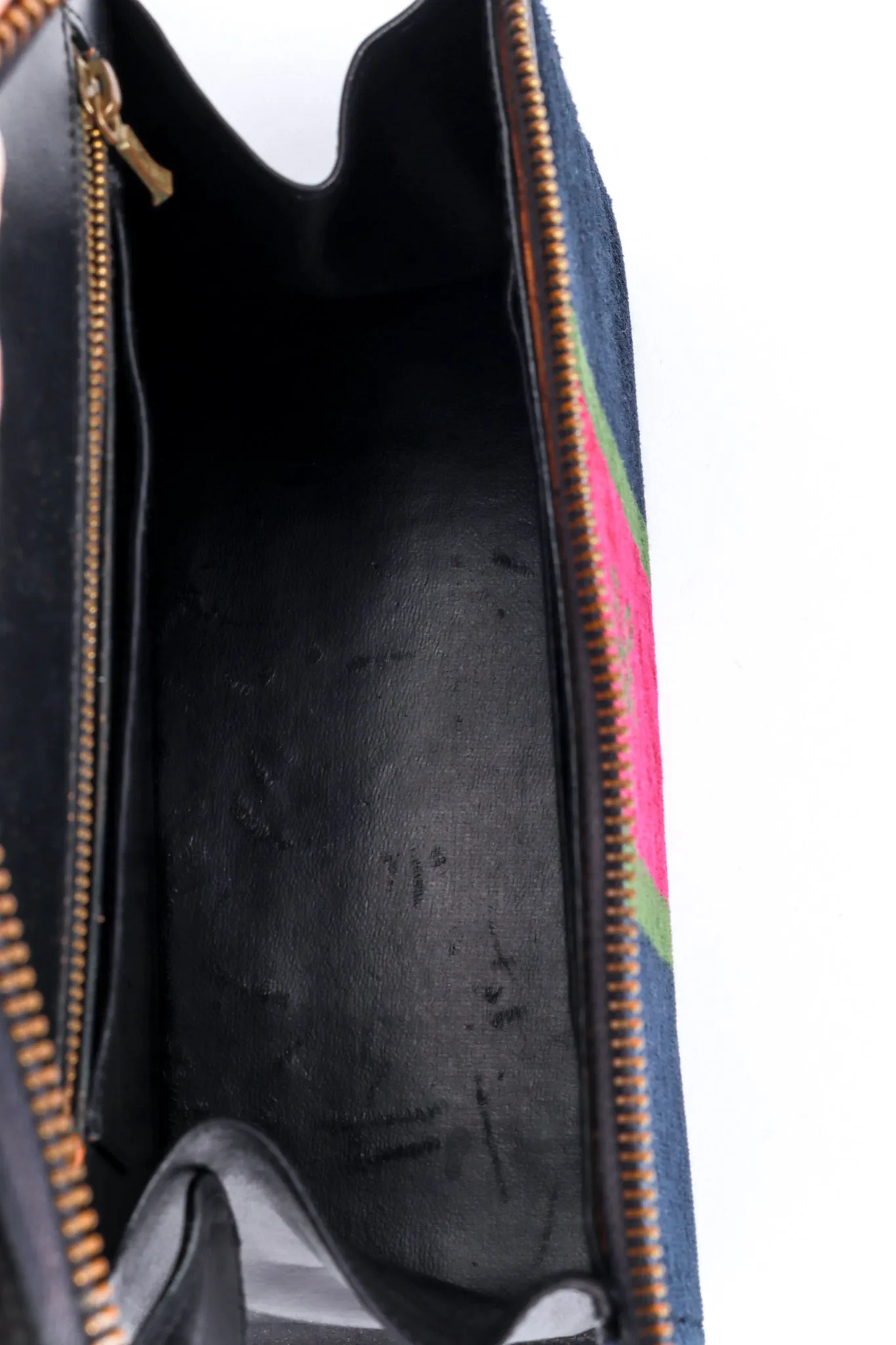 Velvet Stripe Zip-Around Handbag