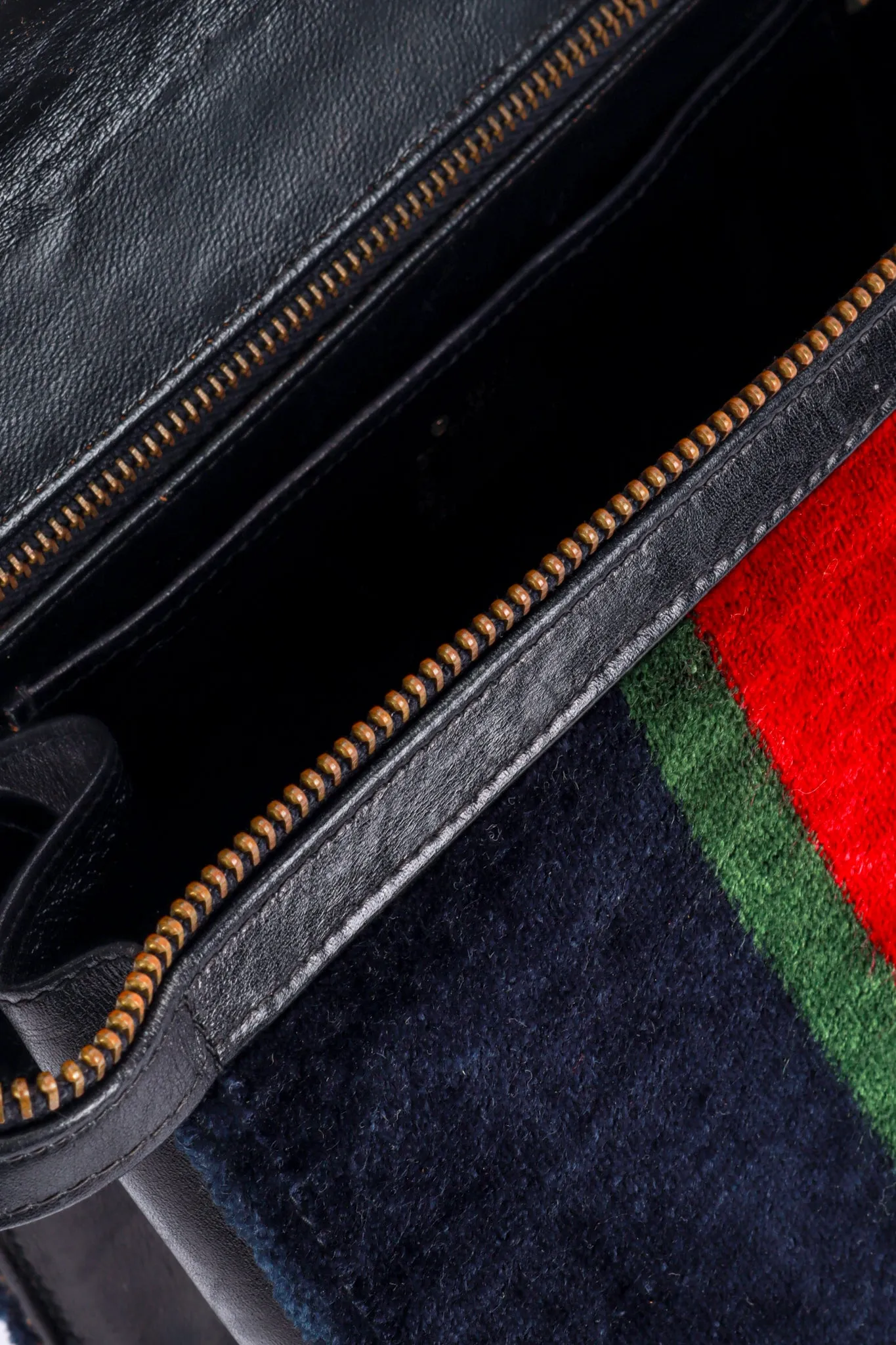 Velvet Stripe Zip-Around Handbag