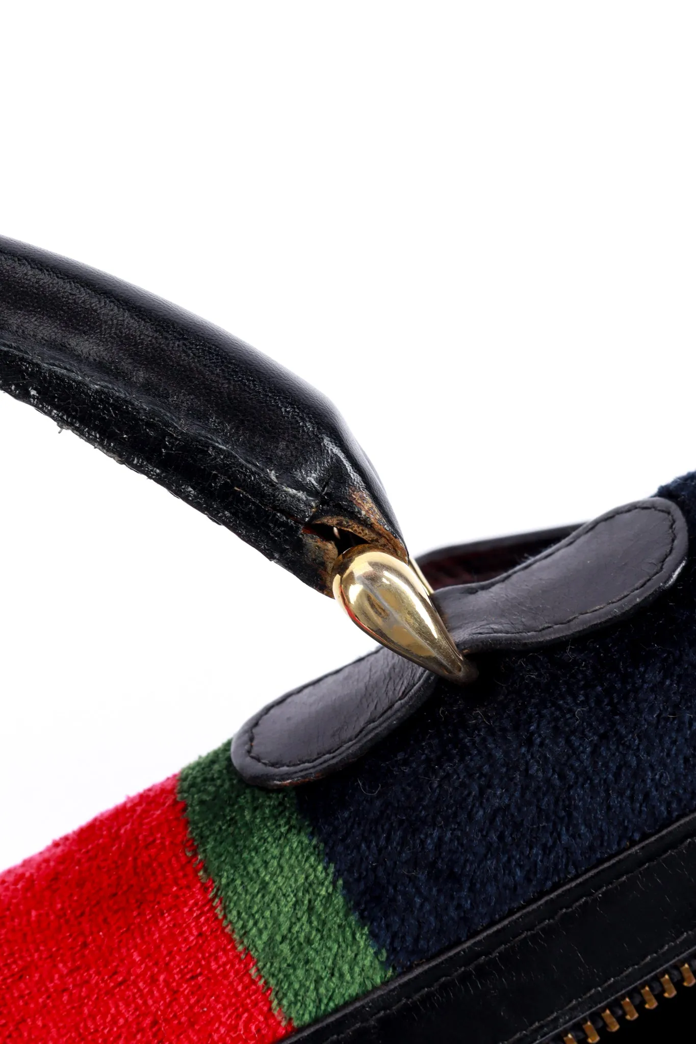 Velvet Stripe Zip-Around Handbag