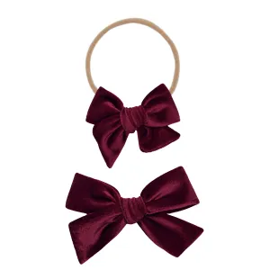 Velvet - Wine Bow Headband