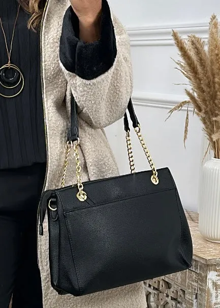 Venice Black Square Shoulder Bag