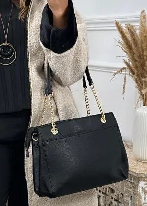 Venice Black Square Shoulder Bag