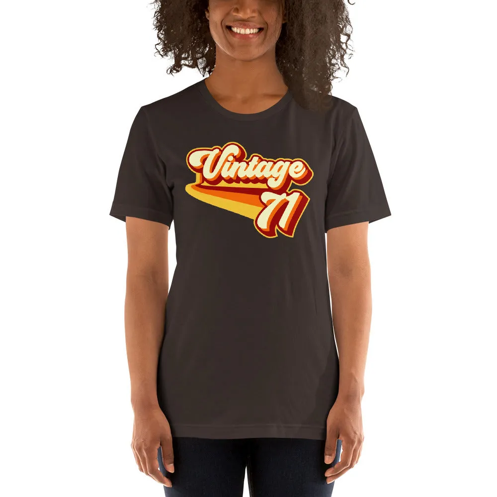 Vintage 1971 Warm Retro Lines SLIM FIT Short-Sleeve Unisex T-Shirt