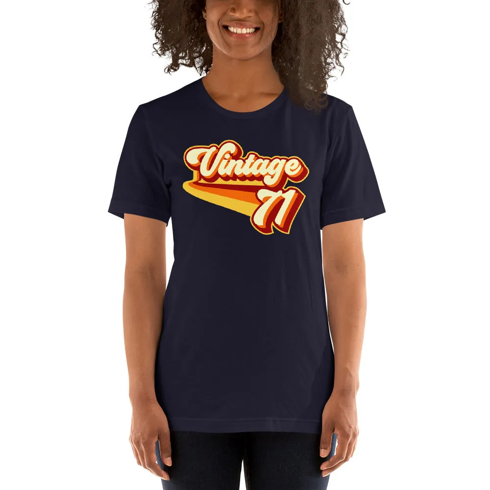 Vintage 1971 Warm Retro Lines SLIM FIT Short-Sleeve Unisex T-Shirt